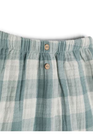 Pantaloni in cotone verde e bianco TEDDY & MINOU KIDS | E24PT011C3136536